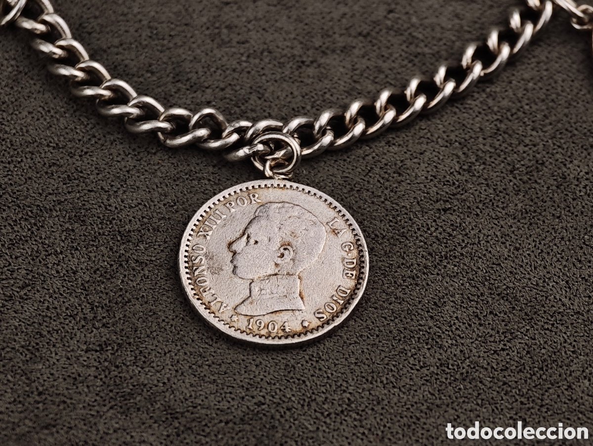 Joyeria: Antigua Pulsera de Plata con Monedas - Foto 6