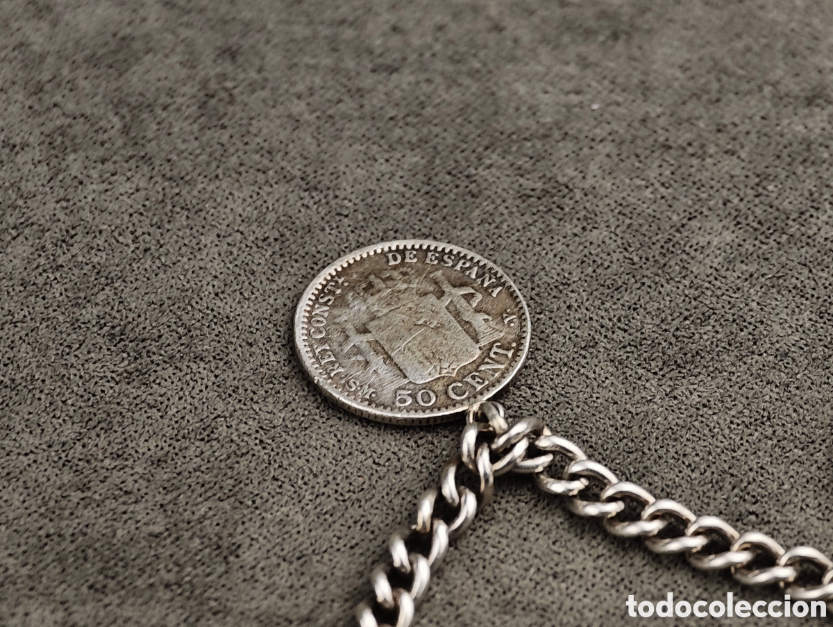 Joyeria: Antigua Pulsera de Plata con Monedas - Foto 11