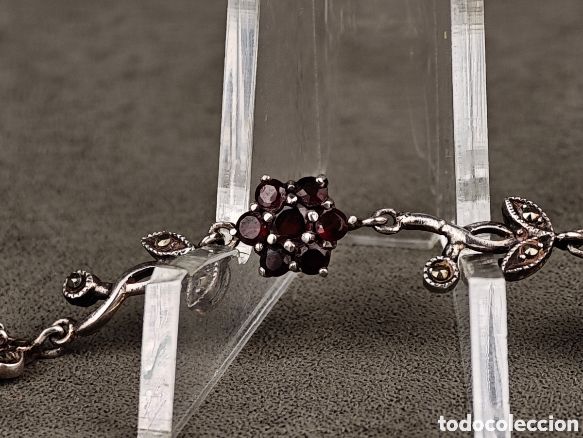 Joyeria: Antigua Pulsera de Plata y Granates - Foto 10