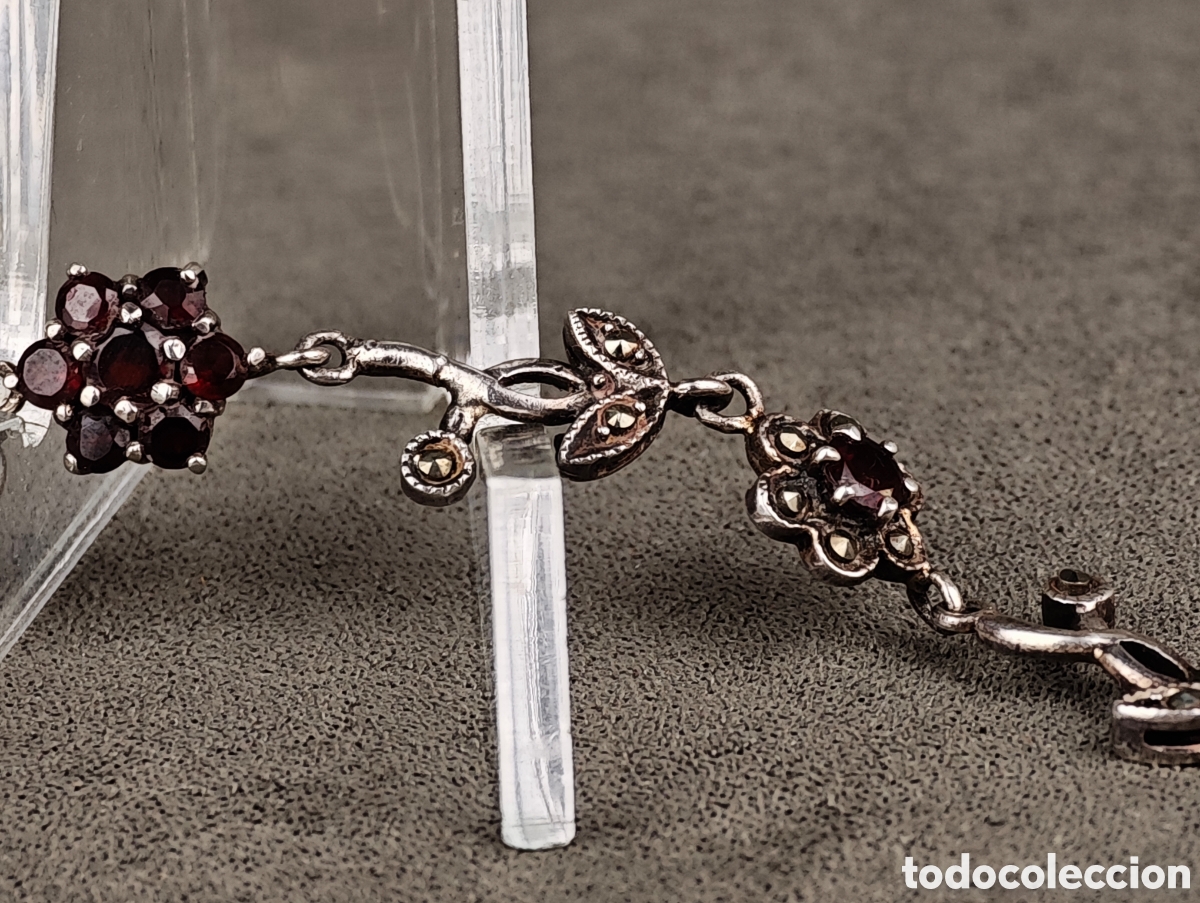 Joyeria: Antigua Pulsera de Plata y Granates - Foto 11
