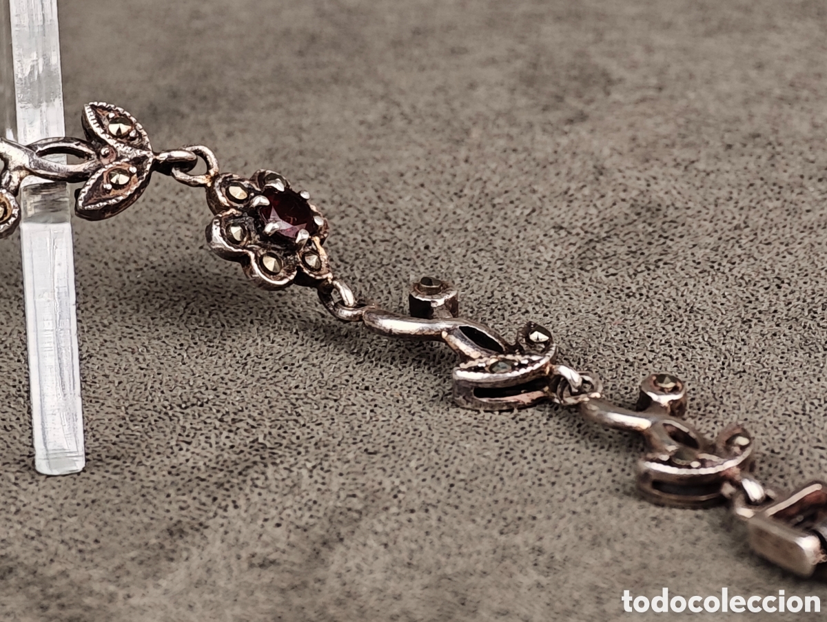 Joyeria: Antigua Pulsera de Plata y Granates - Foto 12