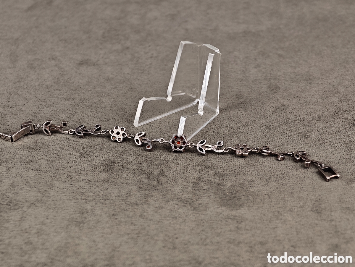Joyeria: Antigua Pulsera de Plata y Granates - Foto 15