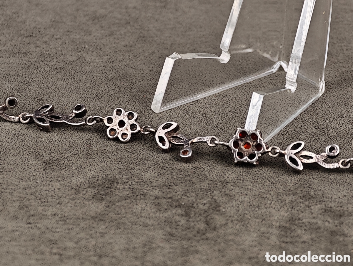 Joyeria: Antigua Pulsera de Plata y Granates - Foto 17