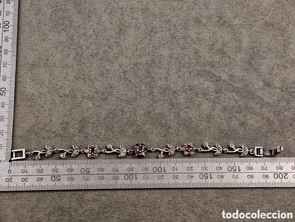 Joyeria: Antigua Pulsera de Plata y Granates - Foto 20