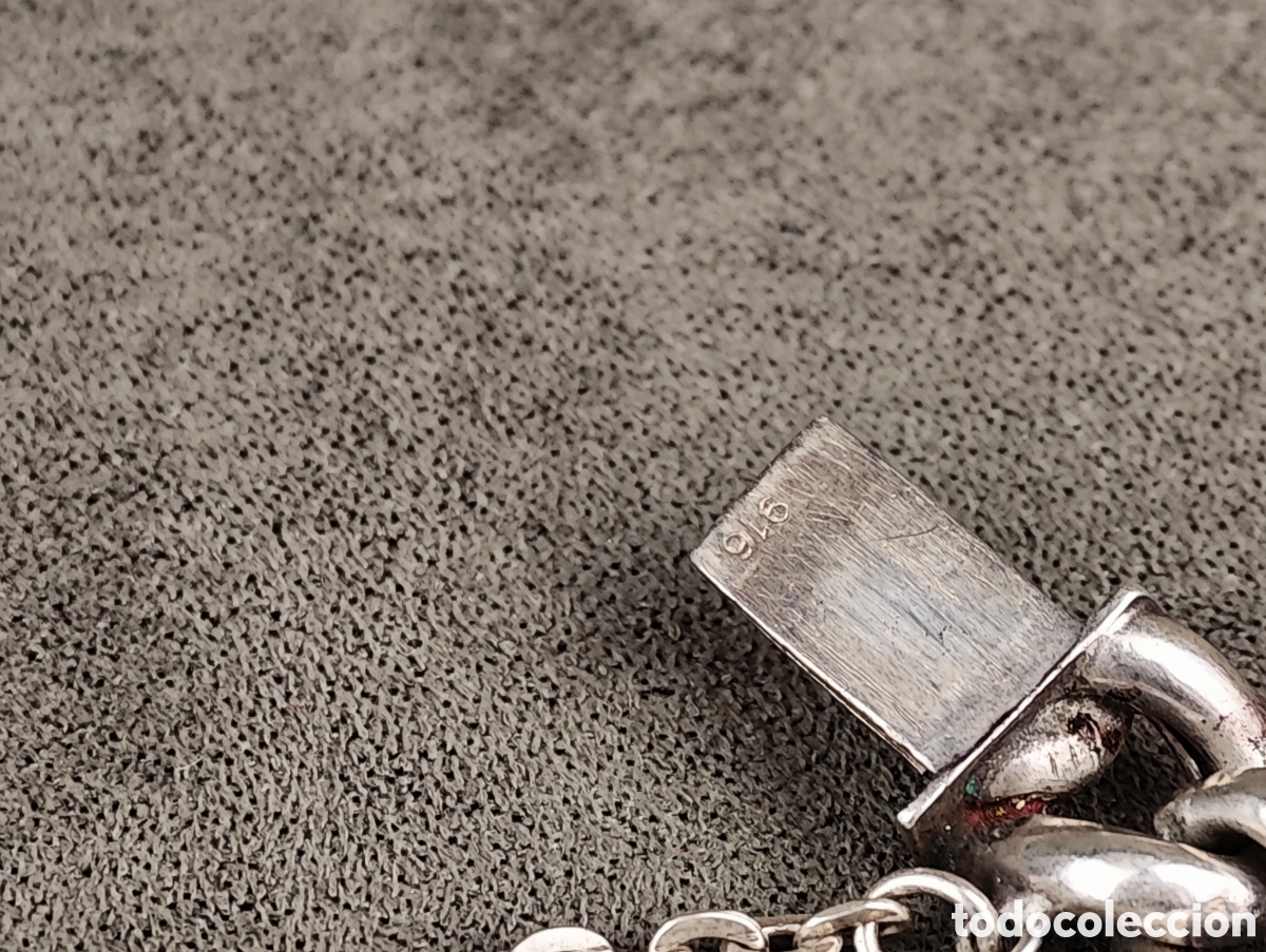 Joyeria: Antigua Pulsera de Plata Moneda y un Pez - Foto 14