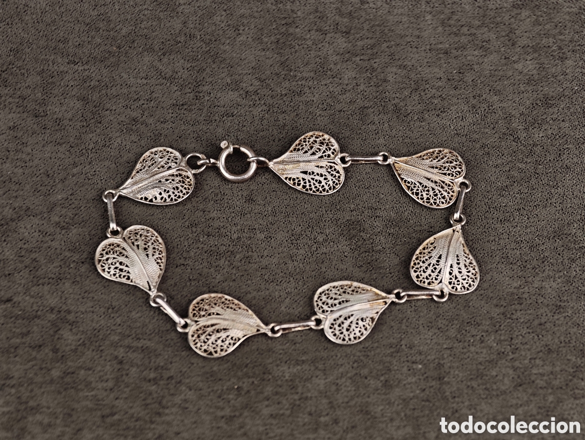 Joyeria: Antigua Pulsera de Filigrana de Plata - Foto 2