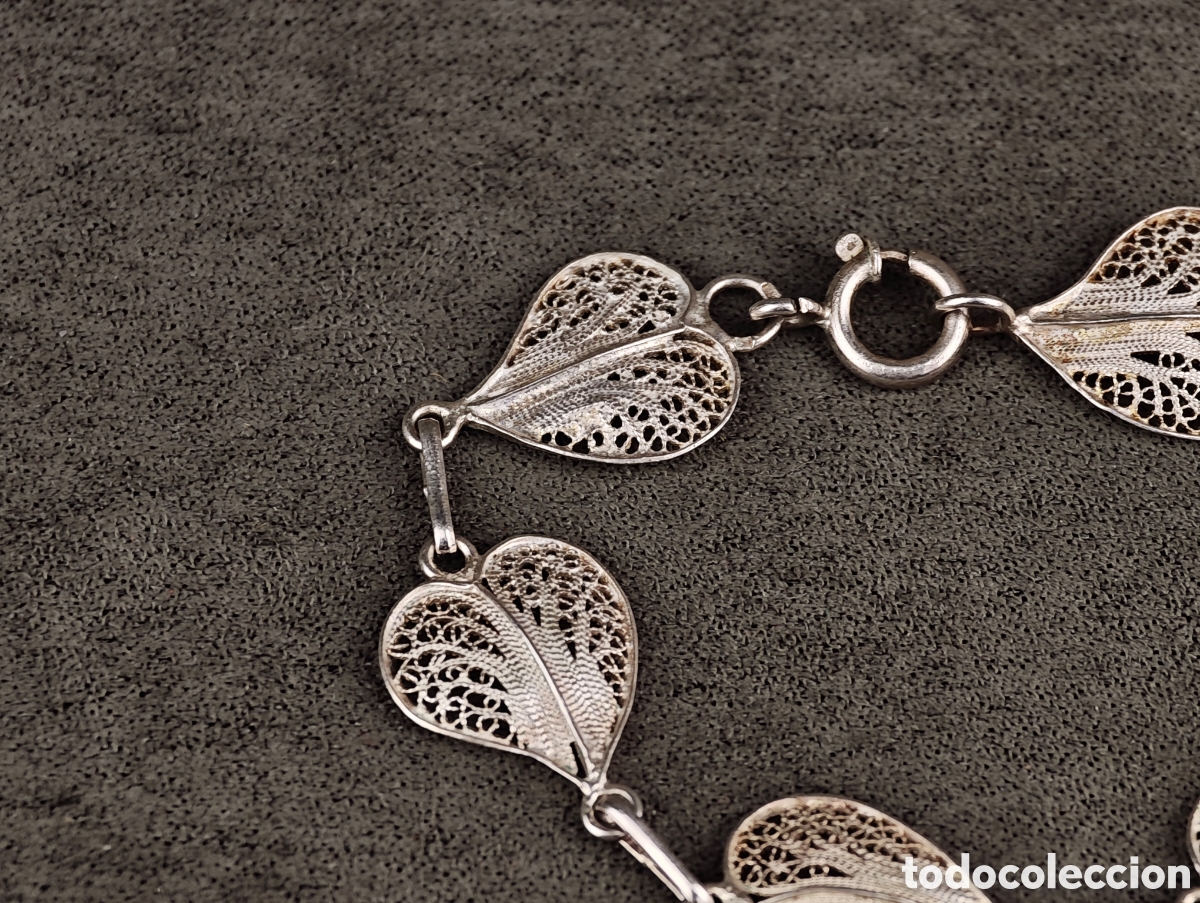 Joyeria: Antigua Pulsera de Filigrana de Plata - Foto 3