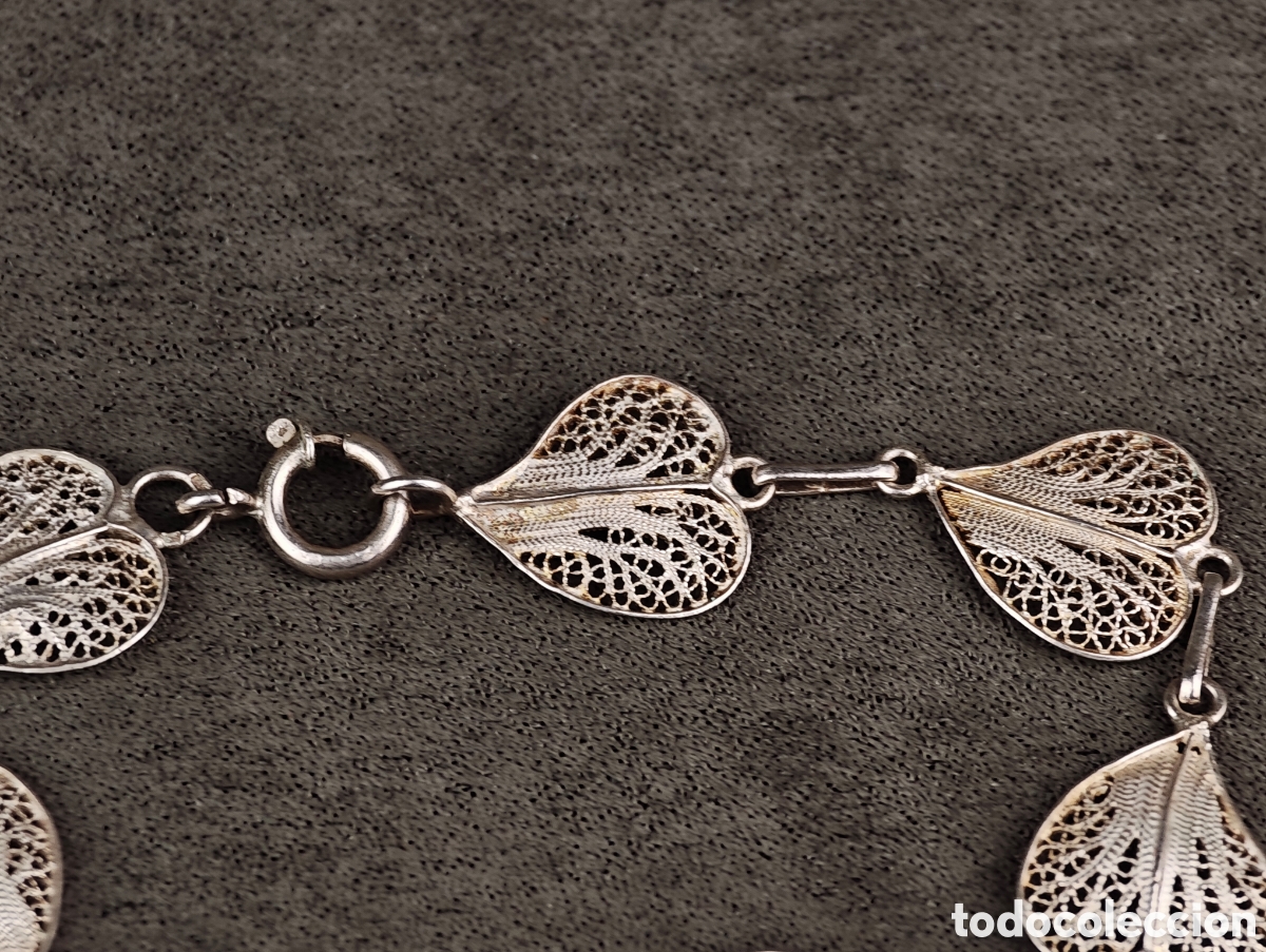 Joyeria: Antigua Pulsera de Filigrana de Plata - Foto 4