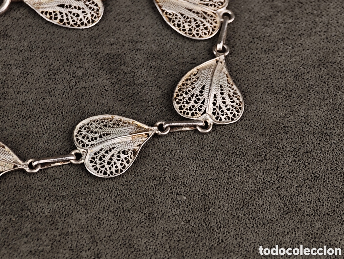 Joyeria: Antigua Pulsera de Filigrana de Plata - Foto 5