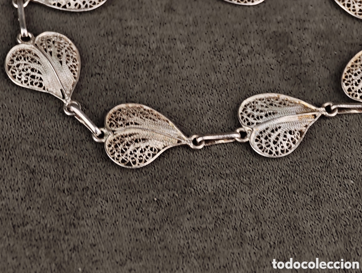 Joyeria: Antigua Pulsera de Filigrana de Plata - Foto 6