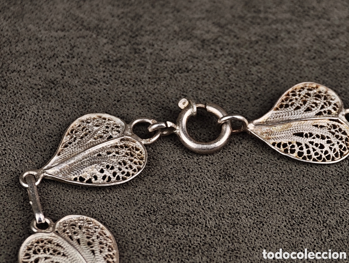 Joyeria: Antigua Pulsera de Filigrana de Plata - Foto 9