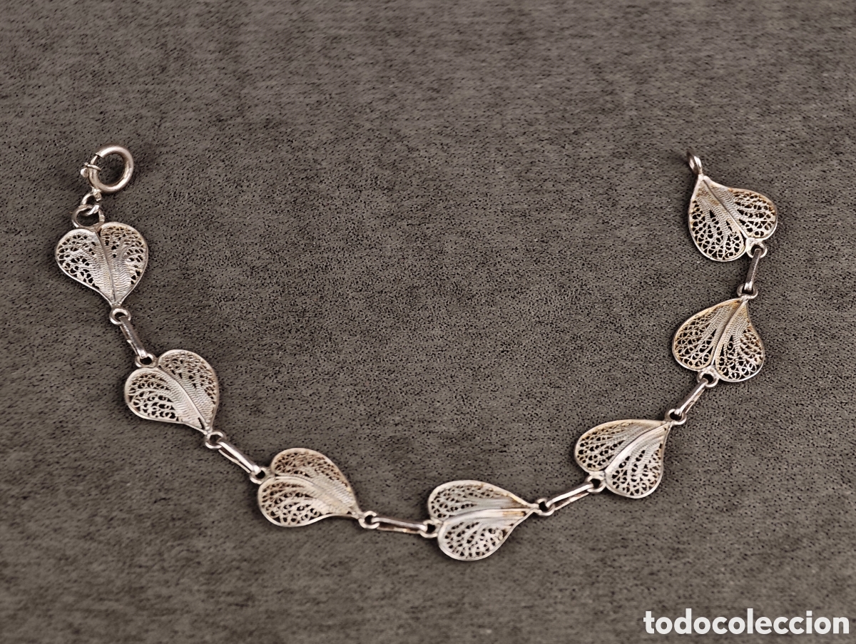 Joyeria: Antigua Pulsera de Filigrana de Plata - Foto 10