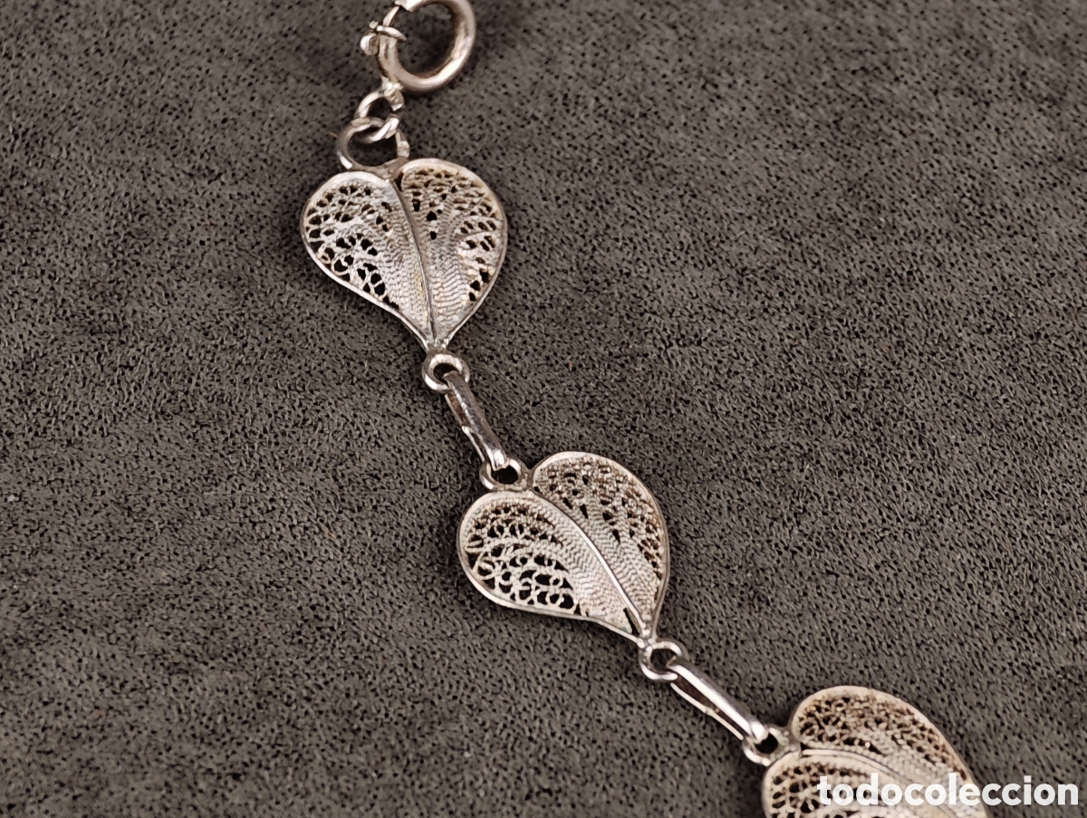 Joyeria: Antigua Pulsera de Filigrana de Plata - Foto 11