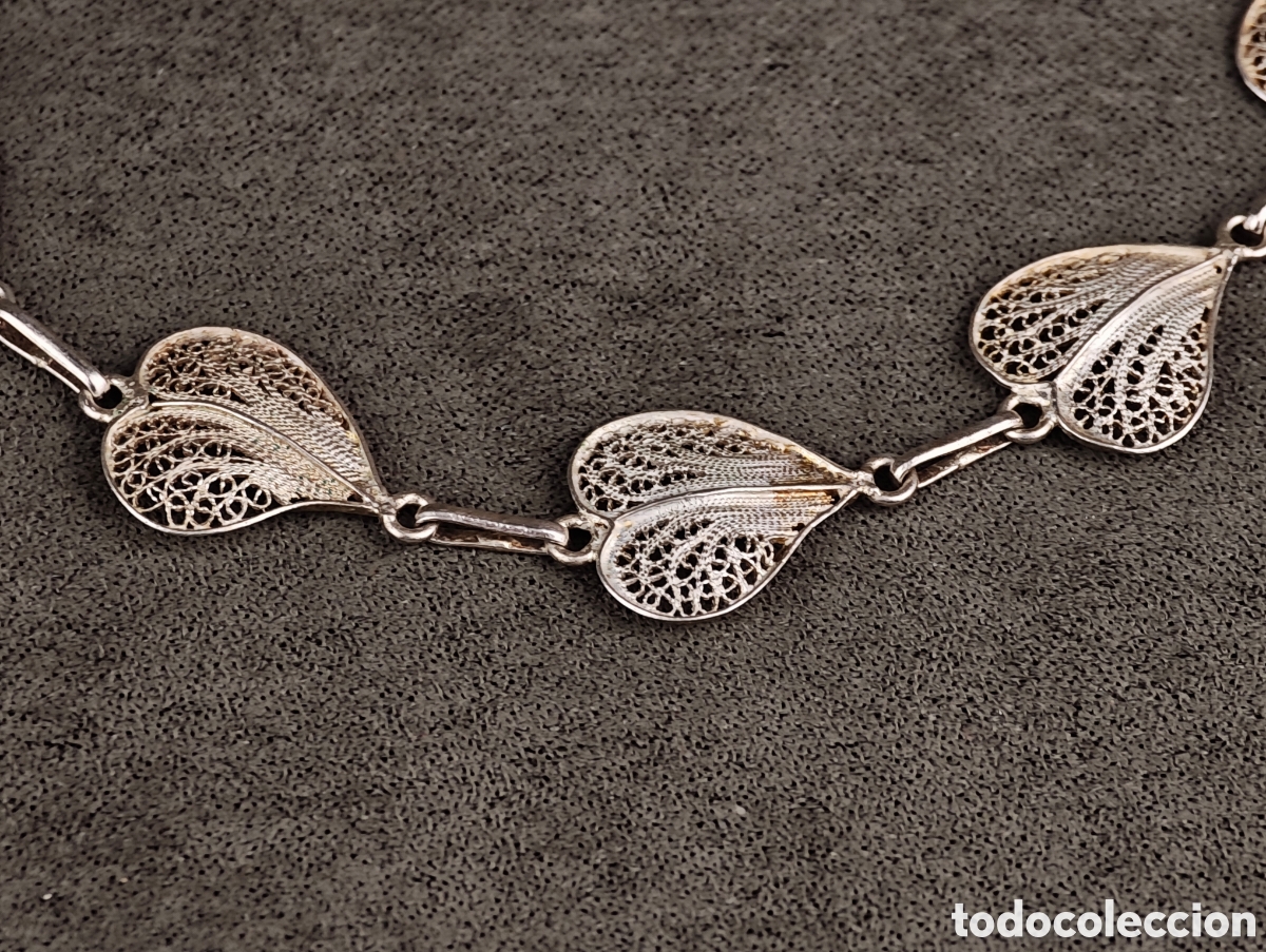 Joyeria: Antigua Pulsera de Filigrana de Plata - Foto 12
