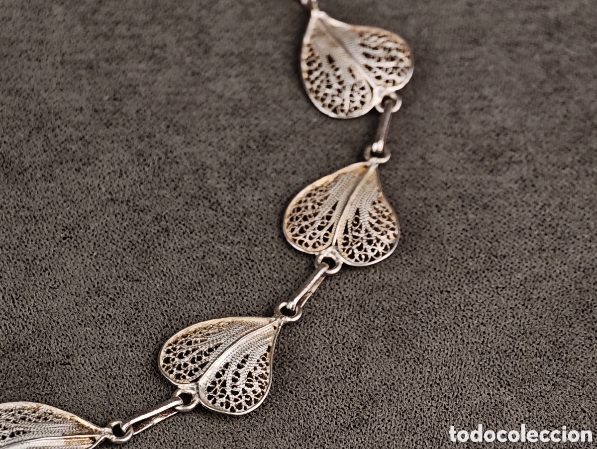 Joyeria: Antigua Pulsera de Filigrana de Plata - Foto 13