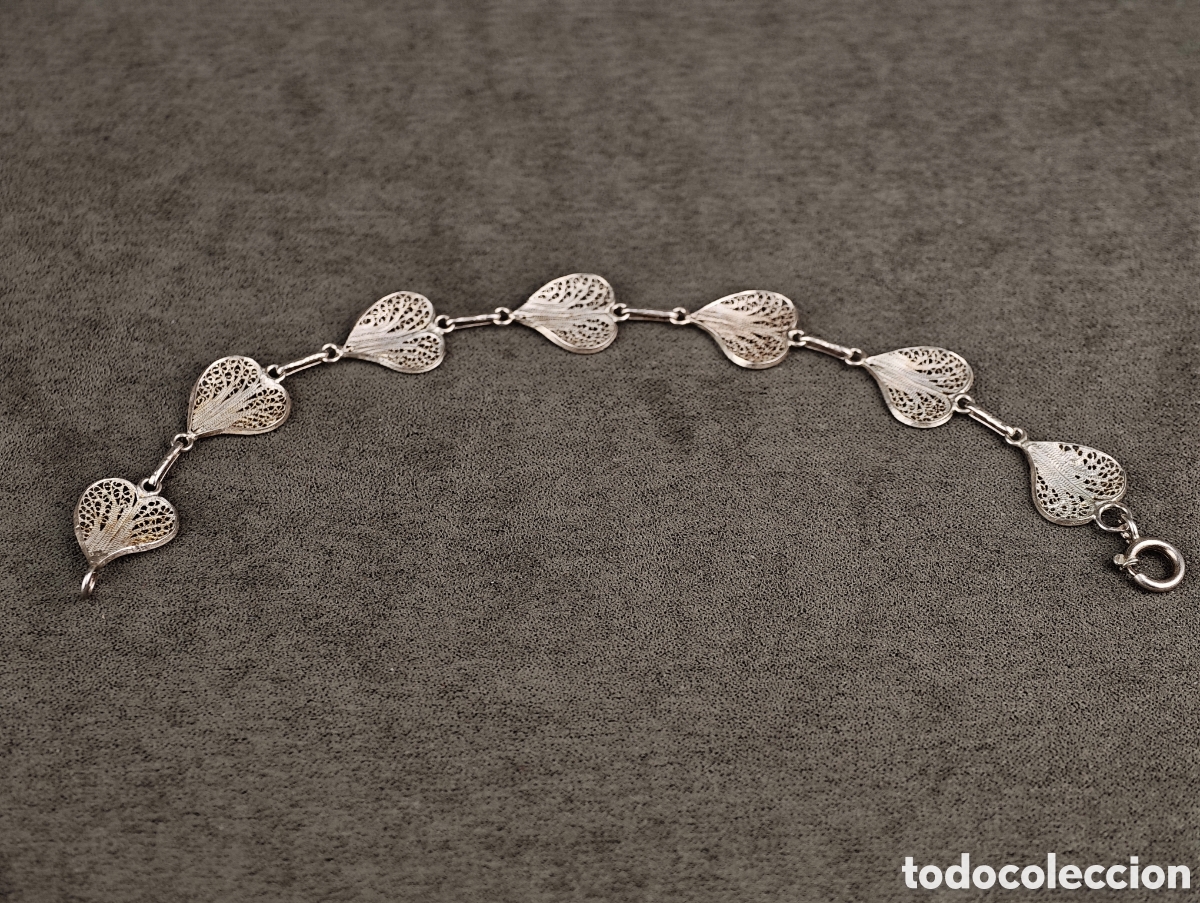 Joyeria: Antigua Pulsera de Filigrana de Plata - Foto 15