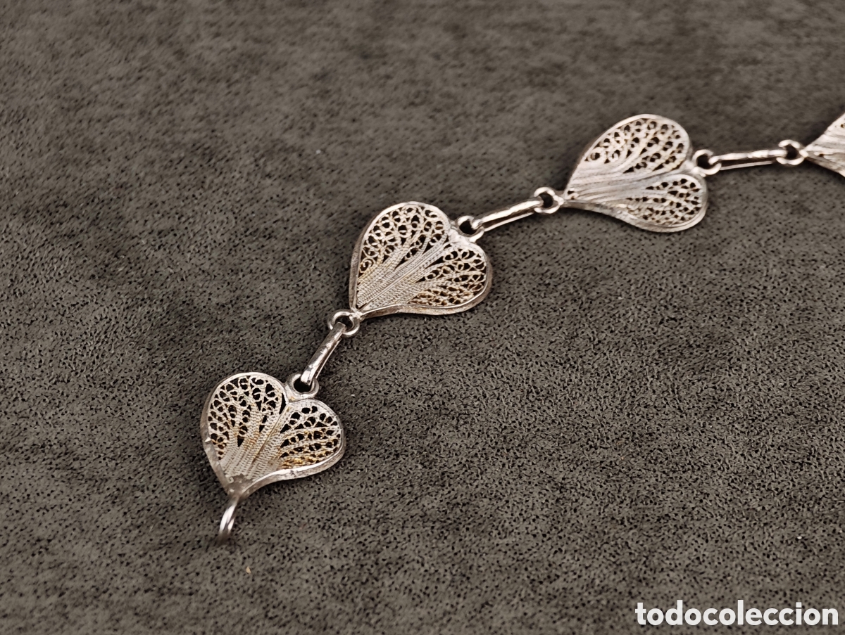 Joyeria: Antigua Pulsera de Filigrana de Plata - Foto 16