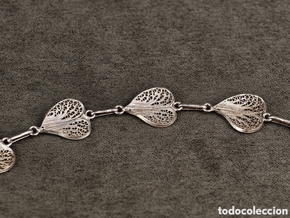 Joyeria: Antigua Pulsera de Filigrana de Plata - Foto 17