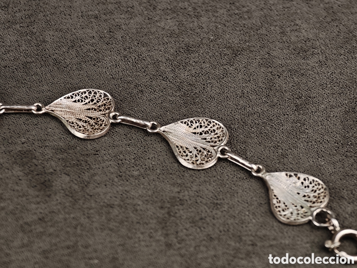 Joyeria: Antigua Pulsera de Filigrana de Plata - Foto 18