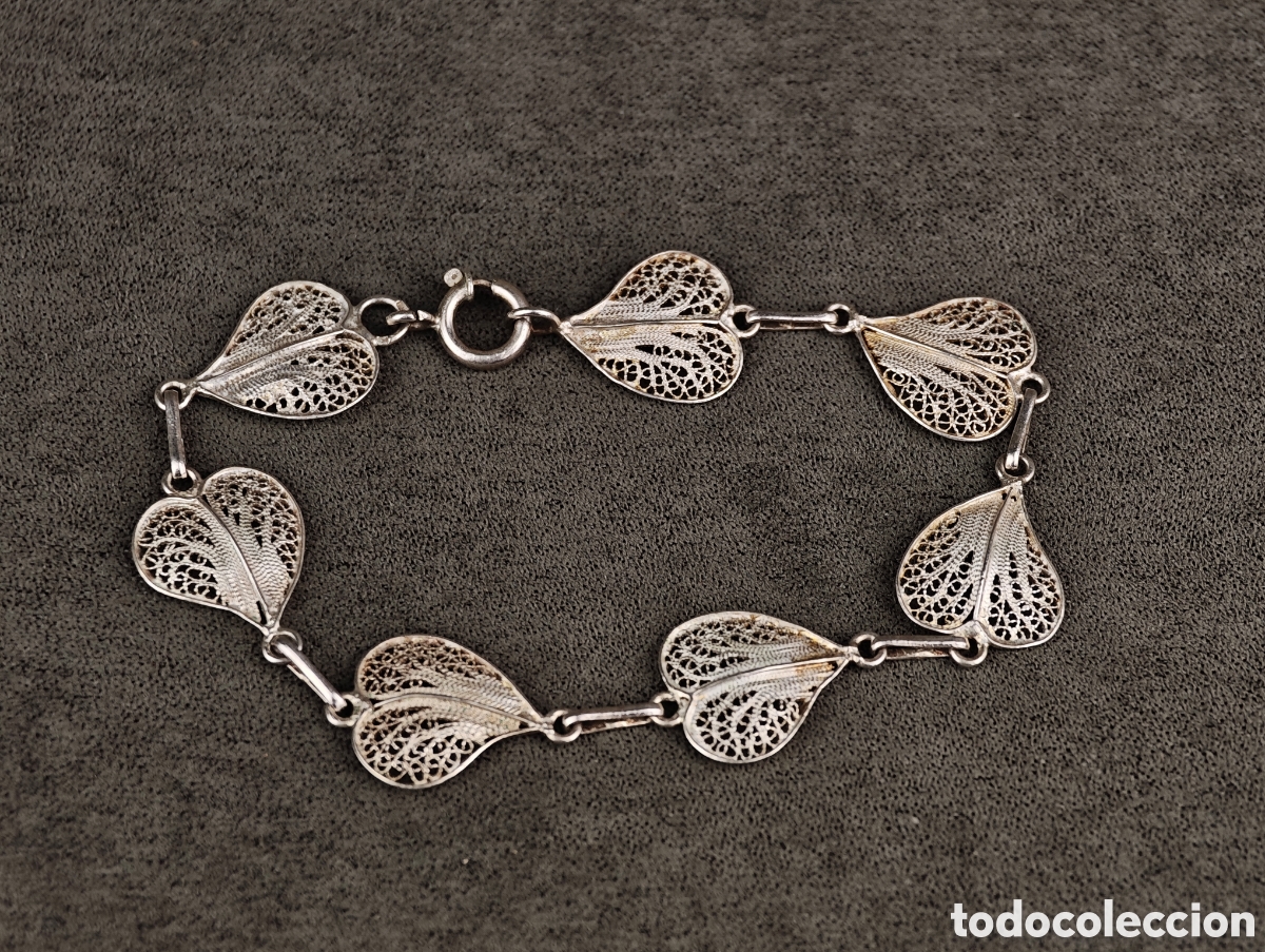 Joyeria: Antigua Pulsera de Filigrana de Plata - Foto 1