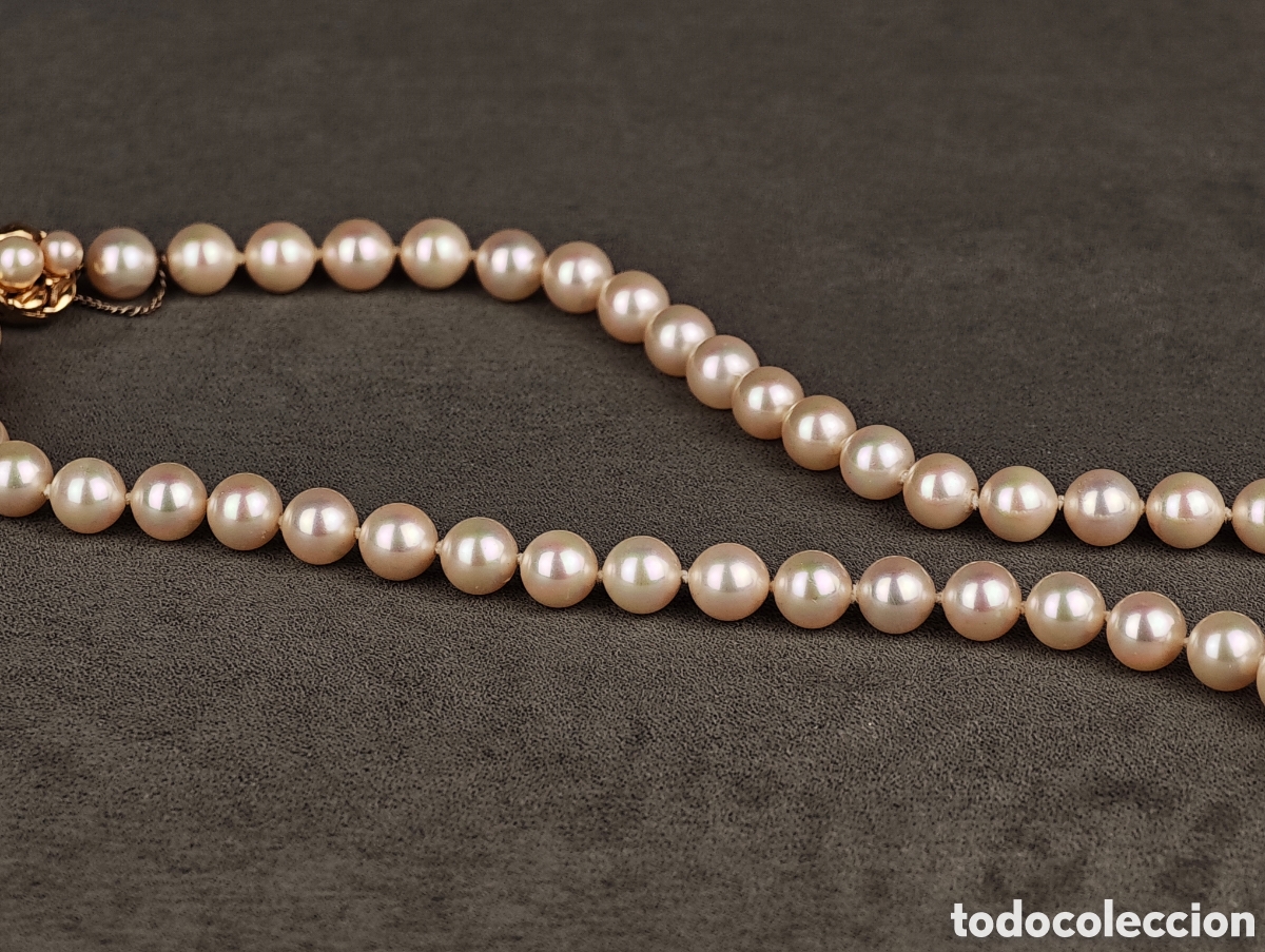 Joyeria: Antigua Collar S&iacute;mil Perlas Cierre de Plata Dorada - Foto 3