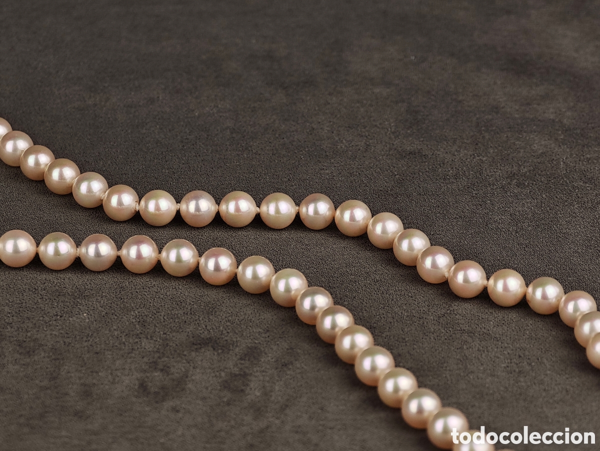 Joyeria: Antigua Collar S&iacute;mil Perlas Cierre de Plata Dorada - Foto 4