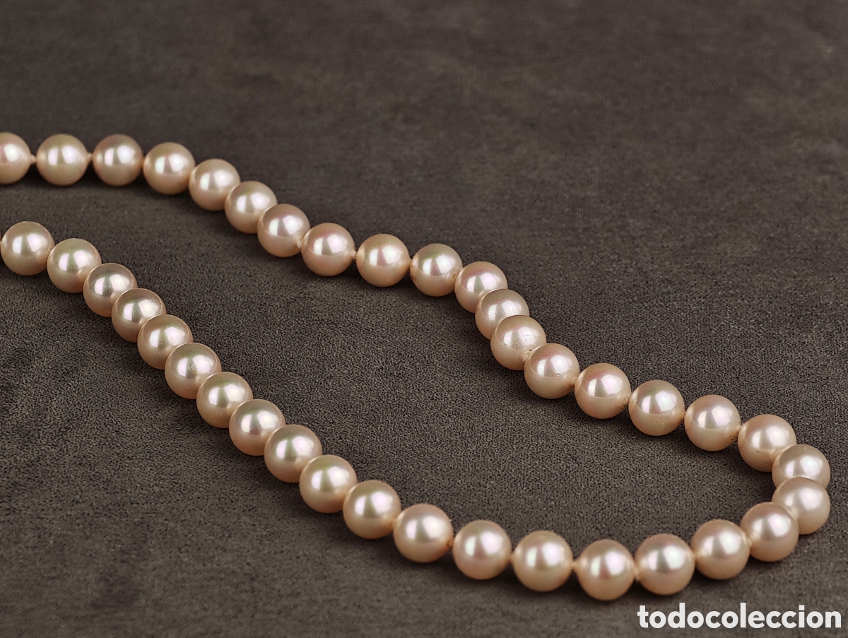 Joyeria: Antigua Collar S&iacute;mil Perlas Cierre de Plata Dorada - Foto 5
