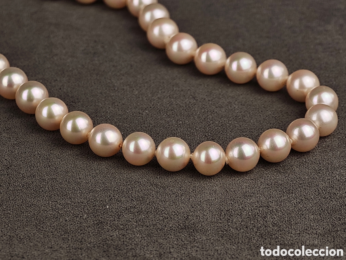 Joyeria: Antigua Collar S&iacute;mil Perlas Cierre de Plata Dorada - Foto 7