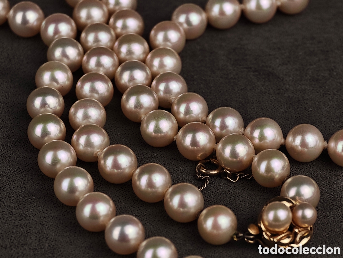 Joyeria: Antigua Collar S&iacute;mil Perlas Cierre de Plata Dorada - Foto 10