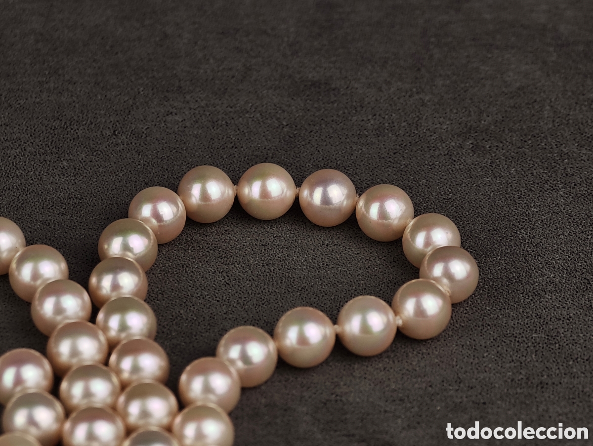 Joyeria: Antigua Collar S&iacute;mil Perlas Cierre de Plata Dorada - Foto 12