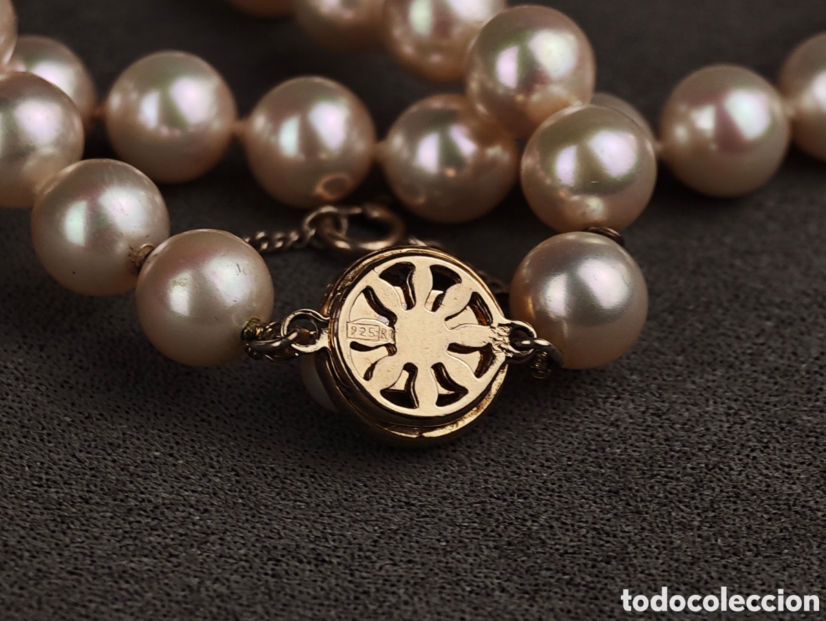 Joyeria: Antigua Collar S&iacute;mil Perlas Cierre de Plata Dorada - Foto 13