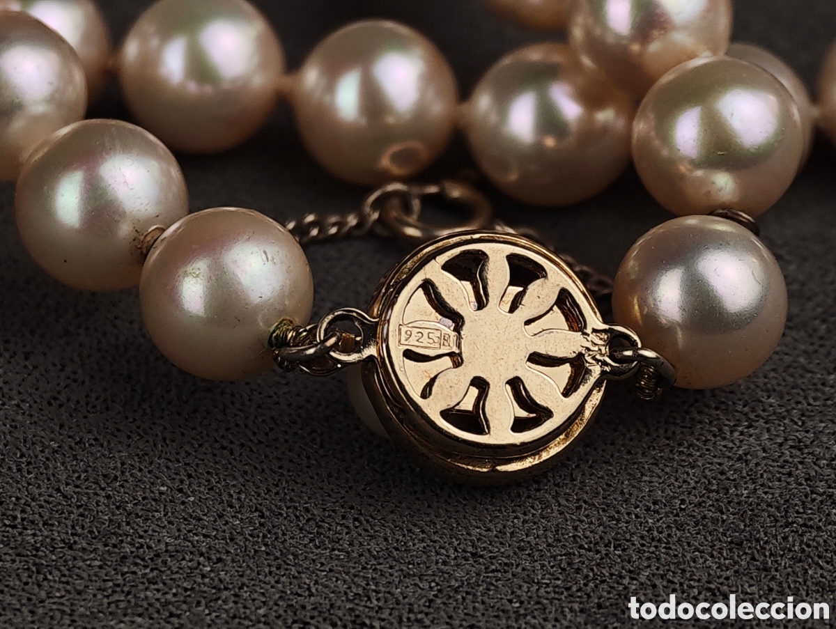 Joyeria: Antigua Collar S&iacute;mil Perlas Cierre de Plata Dorada - Foto 14