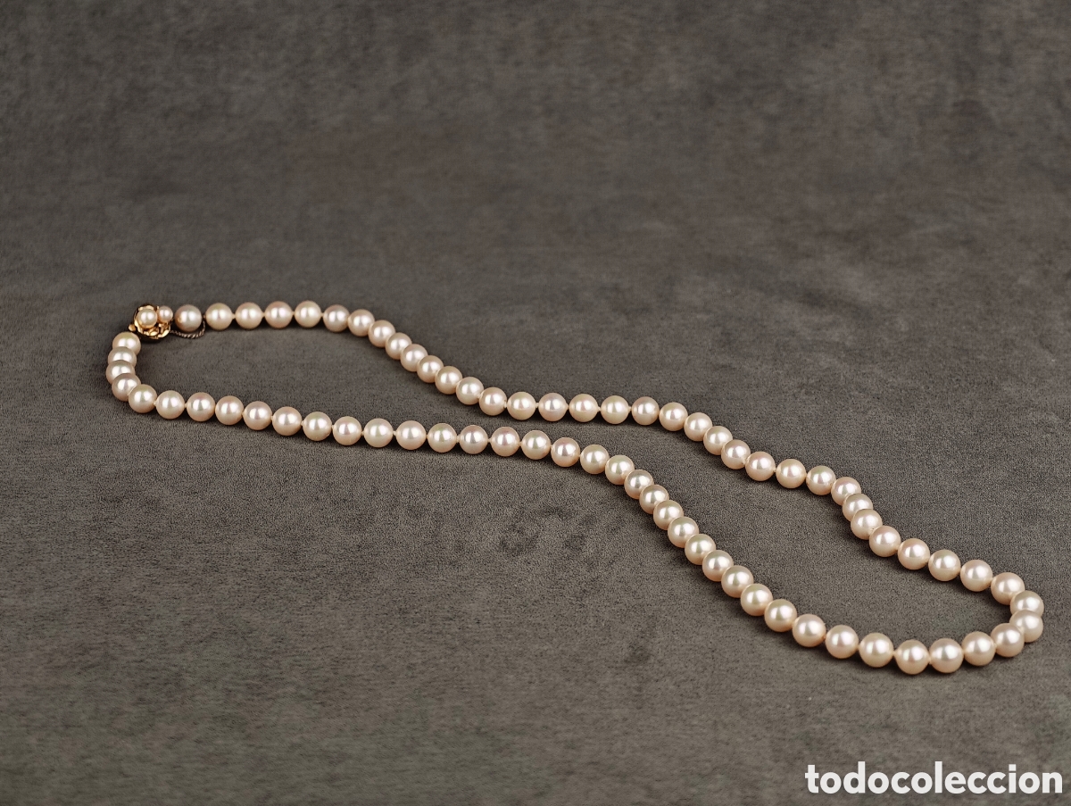 Joyeria: Antigua Collar S&iacute;mil Perlas Cierre de Plata Dorada - Foto 1