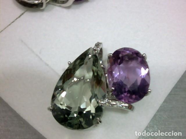 Joyeria: pendientes amatista y diamantes - Foto 2