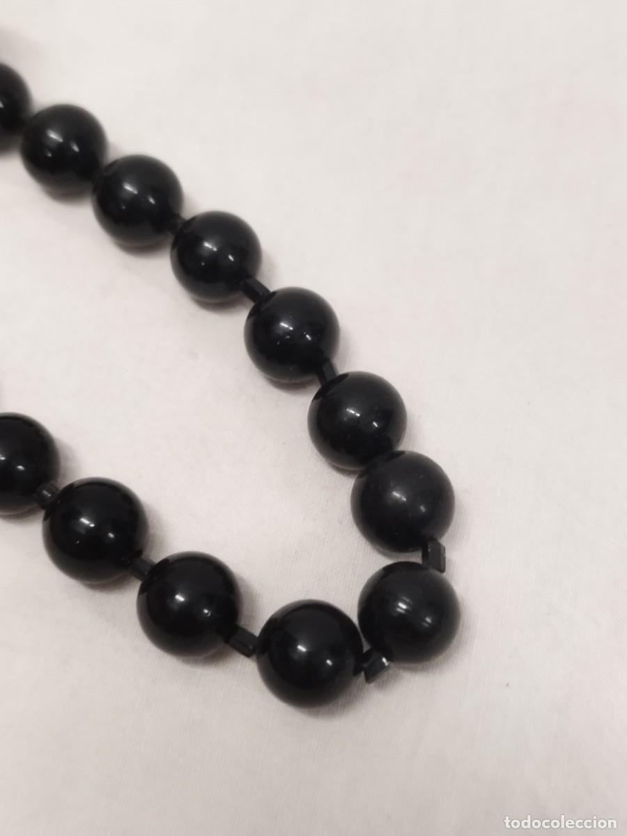 Joyeria: Antiguo collar de cuentas de color negro. - Foto 3