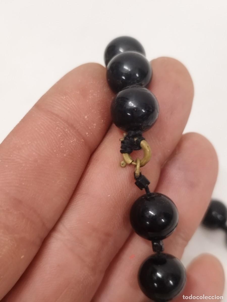 Joyeria: Antiguo collar de cuentas de color negro. - Foto 4