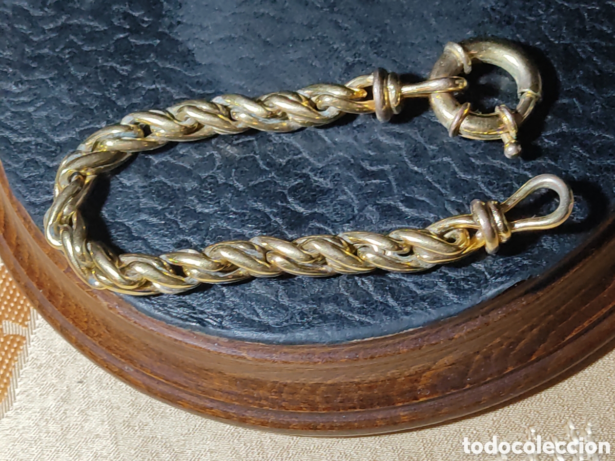 Joyeria: Pulsera de cord&oacute;n trenzado con ba&ntilde;o de oro. - Foto 5