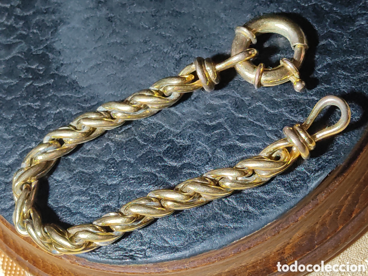 Joyeria: Pulsera de cord&oacute;n trenzado con ba&ntilde;o de oro. - Foto 6