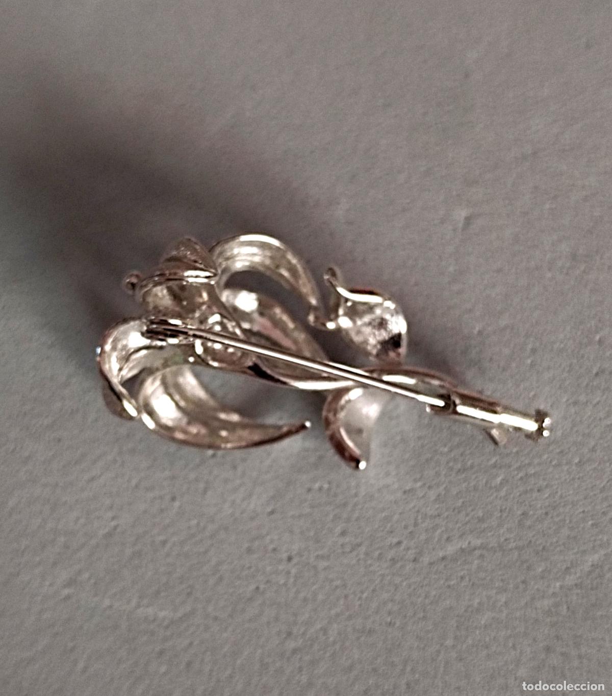 Joyeria: Antiguo broche de plata de ley contrastada, flor. - Foto 4