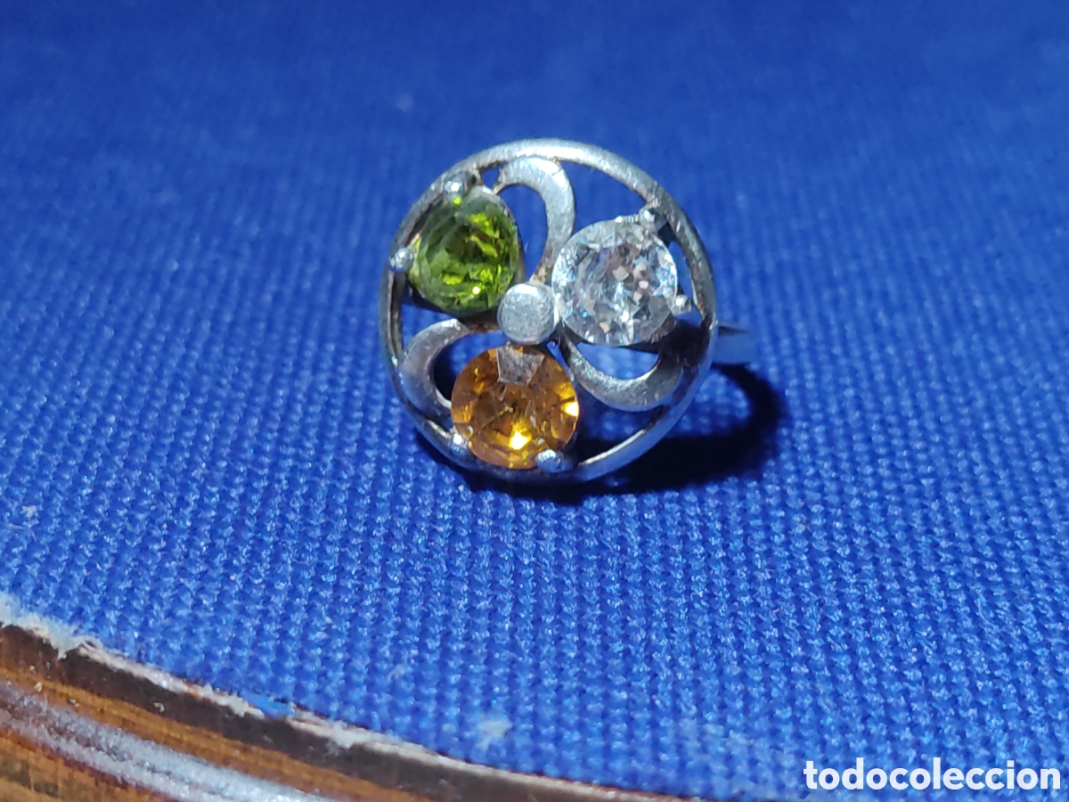 Joyeria: Anillo de plata contrastada y circonitas.Vintage. - Foto 2
