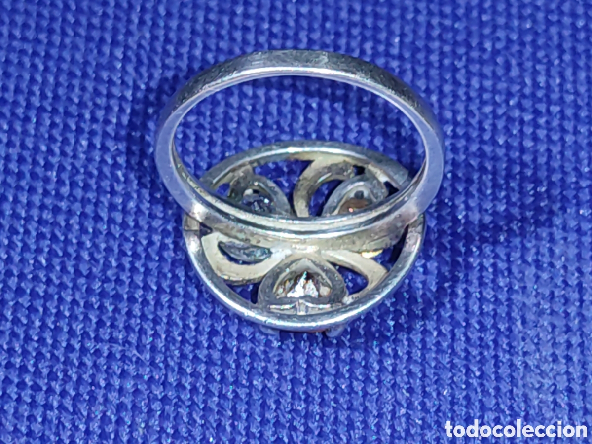 Joyeria: Anillo de plata contrastada y circonitas.Vintage. - Foto 3