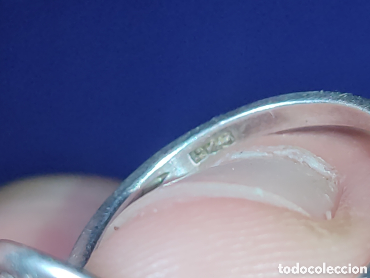 Joyeria: Anillo de plata contrastada y circonitas.Vintage. - Foto 4