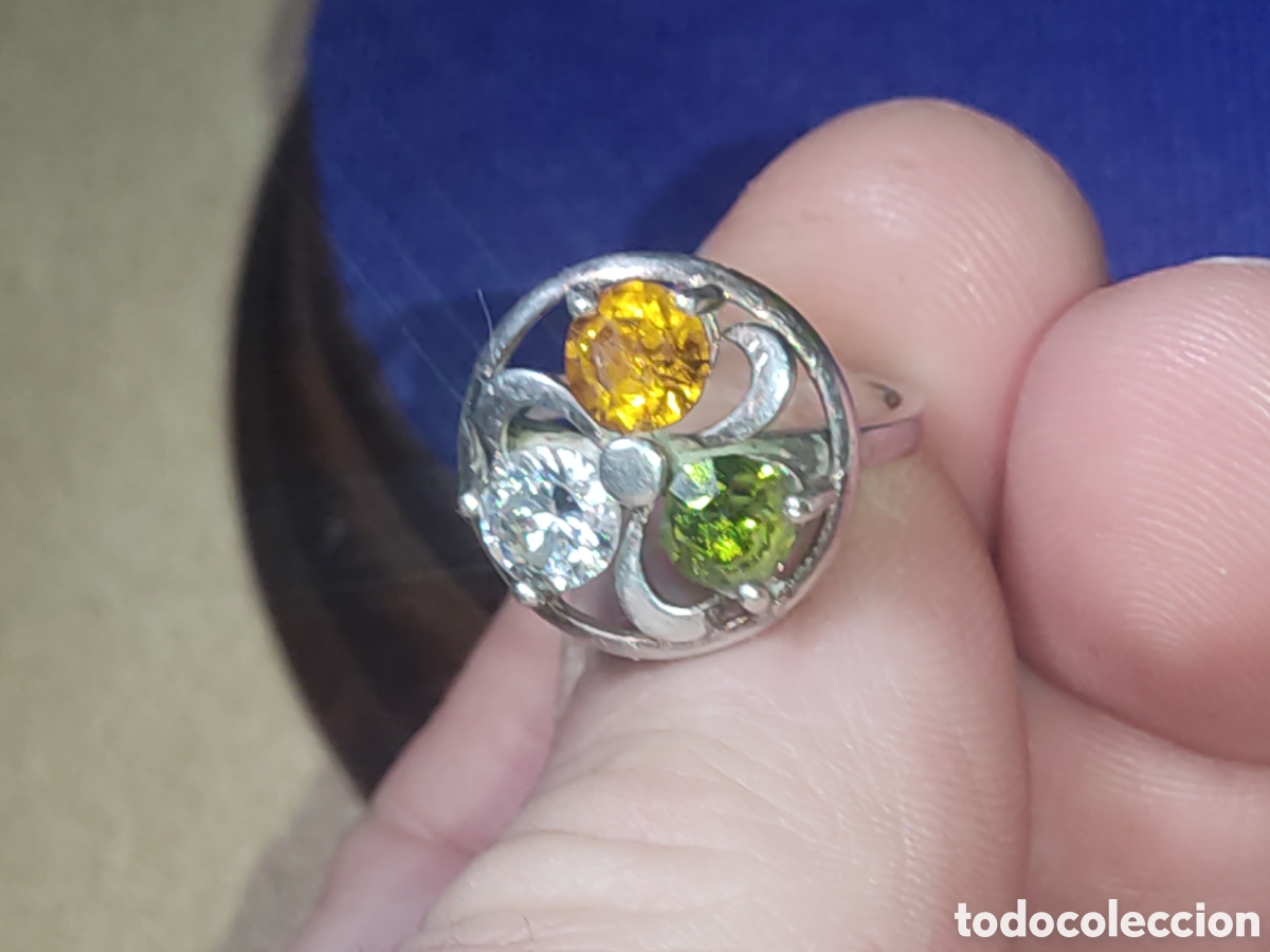 Joyeria: Anillo de plata contrastada y circonitas.Vintage. - Foto 7