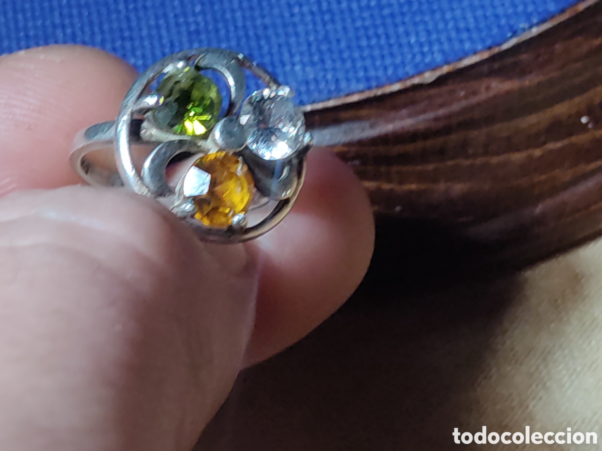 Joyeria: Anillo de plata contrastada y circonitas.Vintage. - Foto 1