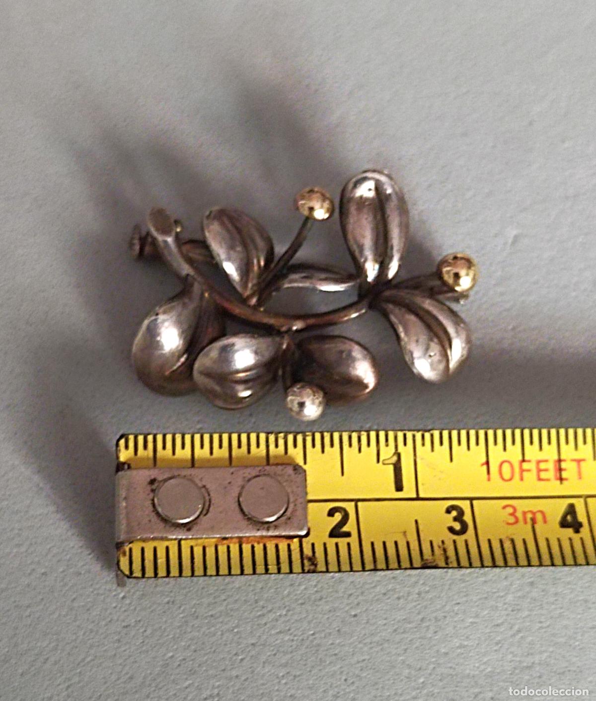 Joyeria: Antiguo broche de plata de ley envejecida. - Foto 2