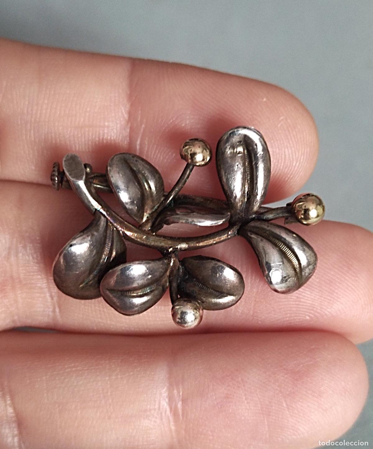 Joyeria: Antiguo broche de plata de ley envejecida. - Foto 3