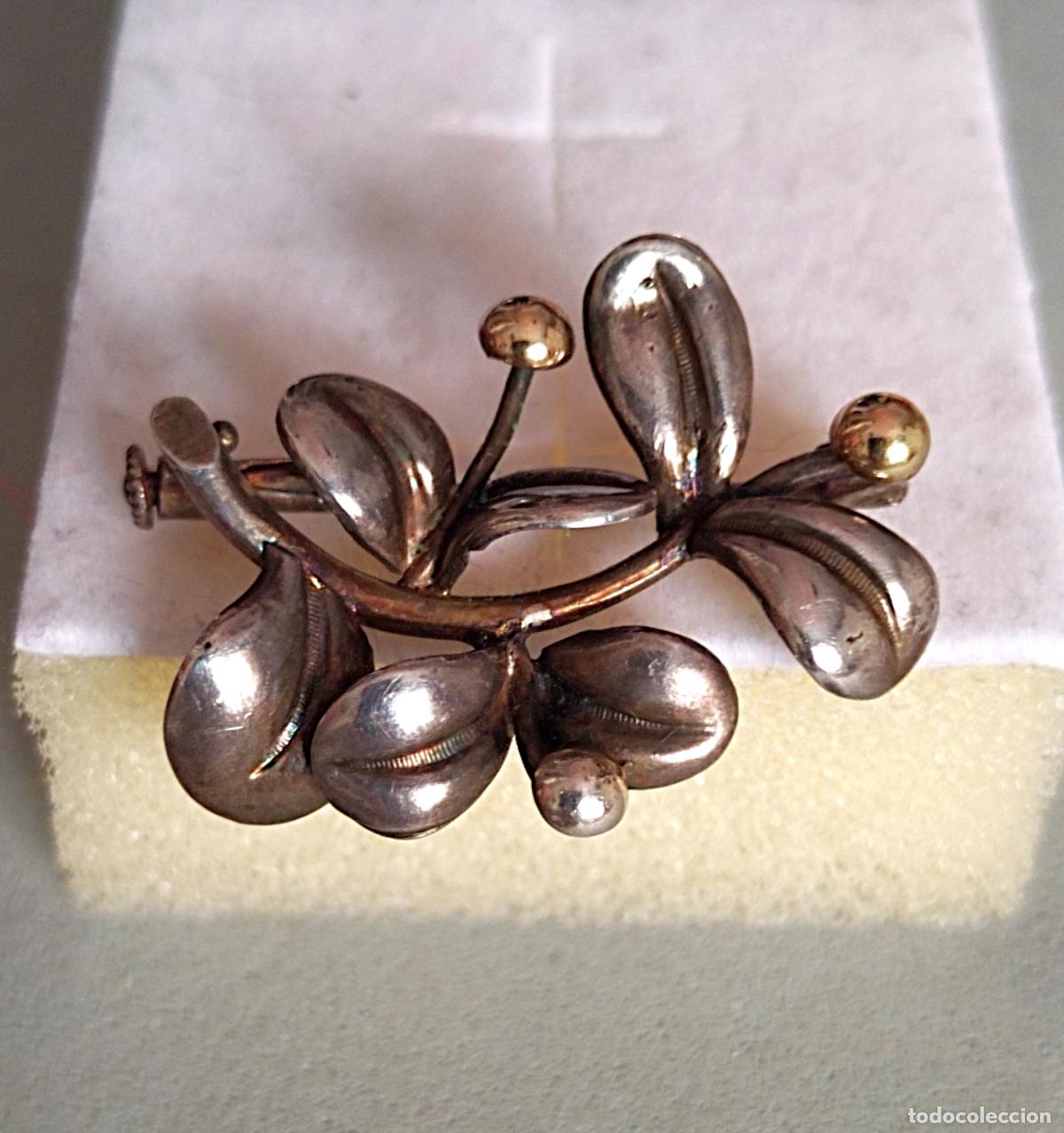 Joyeria: Antiguo broche de plata de ley envejecida. - Foto 5