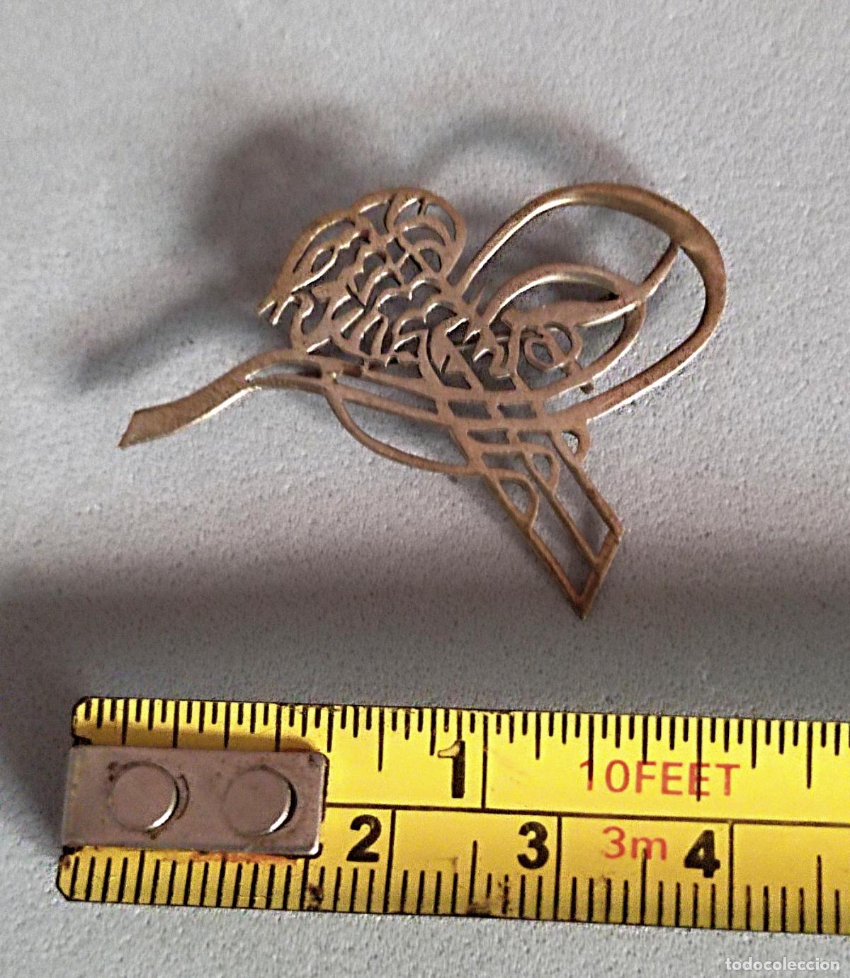 Joyeria: Antiguo broche metal, lat&oacute;n. - Foto 2