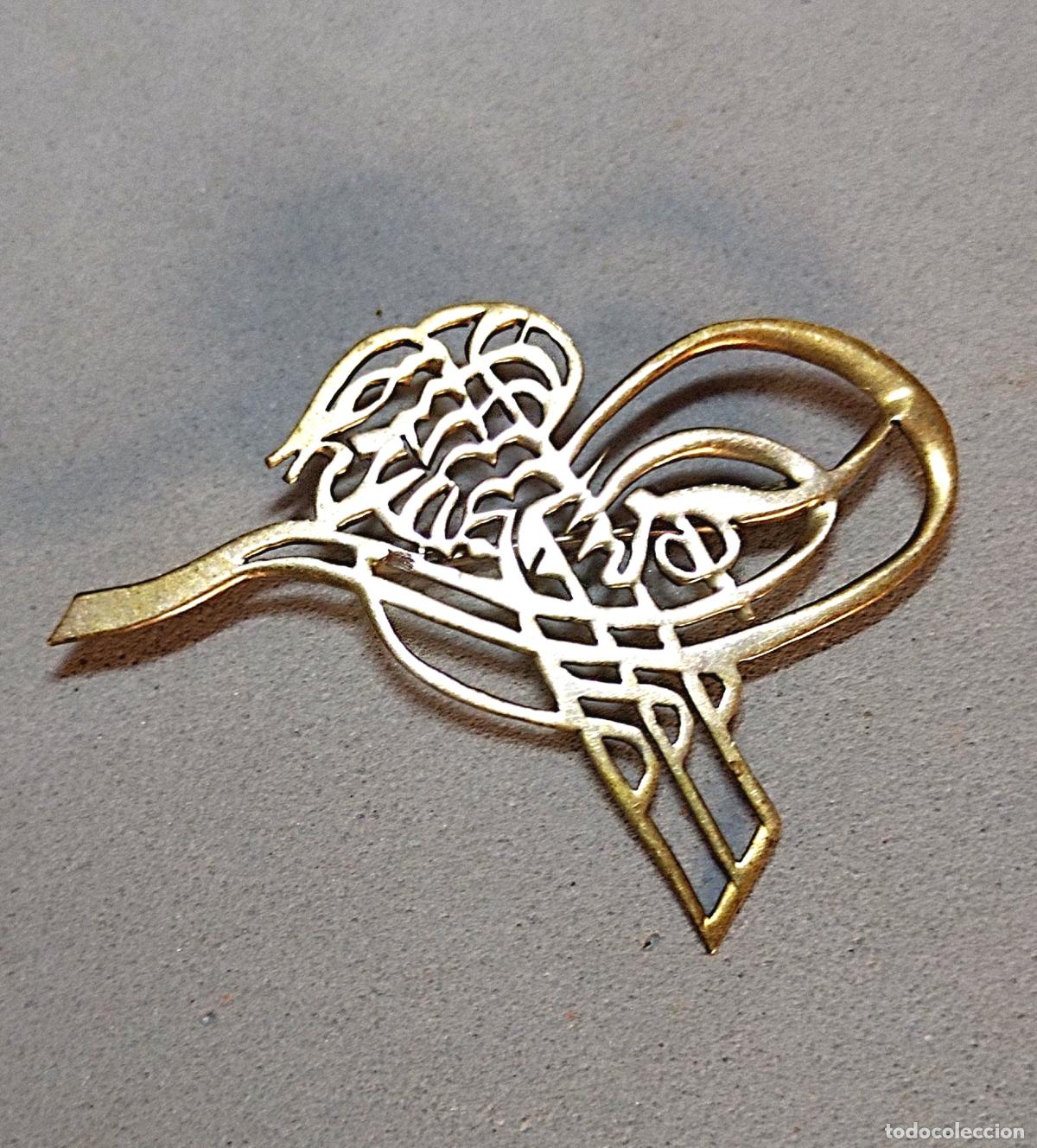 Joyeria: Antiguo broche metal, lat&oacute;n. - Foto 1