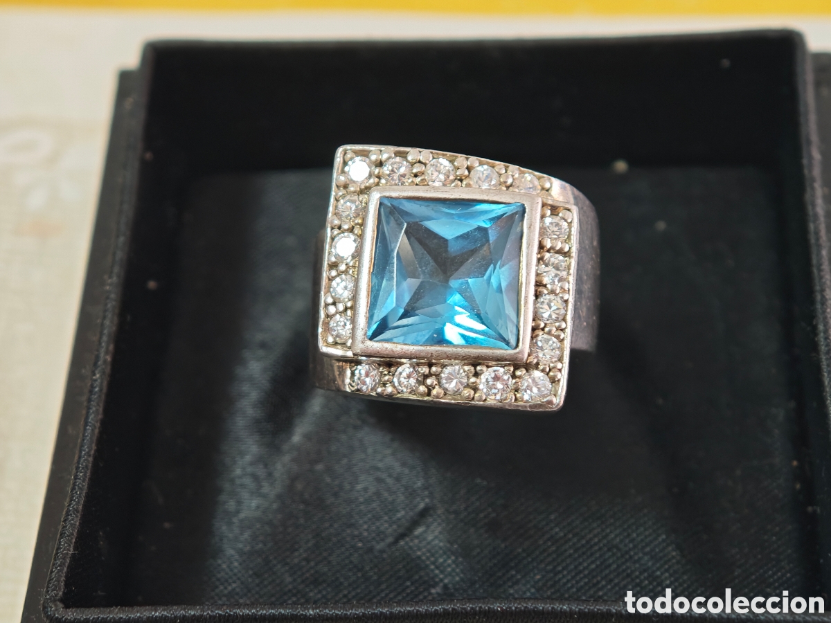 Joyeria: Anillo de plata de ley macizo con topacio Londres - Foto 3